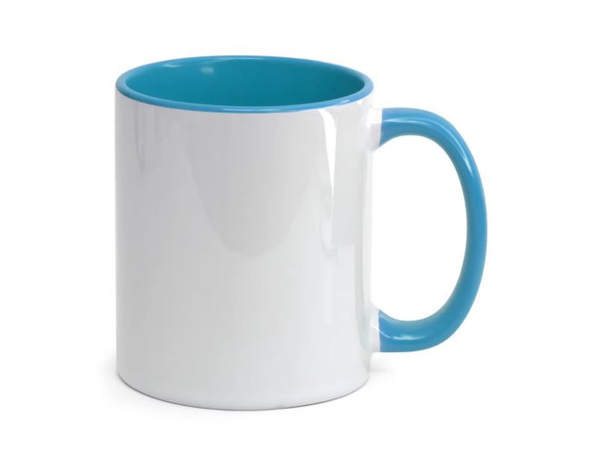 Caneca com Interior Azul Claro - 325ml